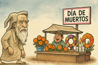 Caricatura editorial - Cronos entre flores y recuerdos
