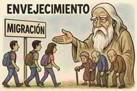 Caricatura editorial - San Juan de Sabinas: el pueblo que envejece mientras los jóvenes se van