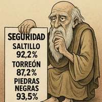 Caricatura editorial - Hasta Cronos duerme tranquilo en Piedras Negras