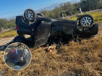 Volcadura en la carretera Monclova-Monterrey deja una mujer lesionada