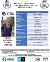 Familiares de adulta mayor desaparecida piden apoyo para su búsqueda en Palaú