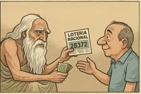 Caricatura editorial - La suerte también mueve la economía
