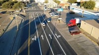 Realizan nueva traza y alineación de carriles en Puente Internacional Uno