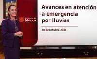 Sheinbaum reporta 90 mil familias apoyadas tras lluvias en cinco estados