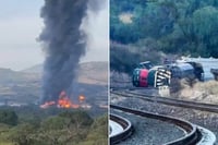 Tren cargado con alcohol etílico se descarrila y explota en Tepetitlán, Hidalgo