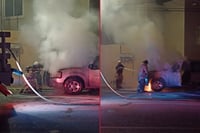 Incendio de camioneta moviliza a Bomberos y Policía en la colonia El Pueblo