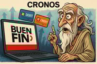 Caricatura editorial - Cronos se digitaliza en el Buen Fin