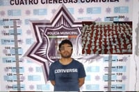 Detienen a hombre con 105 bolsitas de marihuana en Cuatro Ciénegas