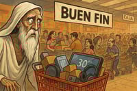 Caricatura editorial - Cronos atrapado en las filas