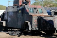 FGR destruye 22 vehículos 'monstruos' asegurados en Tamaulipas