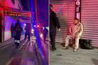 Motociclista derrapa por pavimento mojado en la colonia La Sierrita