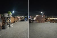 Vuelca tráiler cargado de chatarra en Castaños