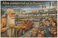 Caricatura editorial - Diciembre acelera el comercio fronterizo