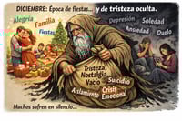 Caricatura editorial - Diciembre: cuando la alegría también pesa