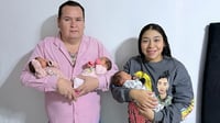 Trillizas llegan a casa y llenan de amor a Frontera