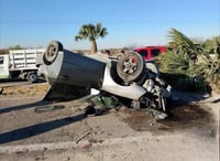 Volcadura en la carretera Zaragoza–Morelos deja a un hombre lesionado