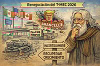 Caricatura editorial - Entre la incertidumbre y el crecimiento