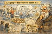 Caricatura editorial - La cuesta de los propósitos