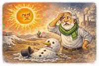 Caricatura editorial - Invierno a 30 grados