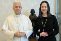 Papa León XIV recibe a María Corina Machado en el Vaticano