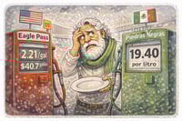 Caricatura editorial “Más barata… si tienes visa”