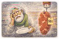 Caricatura editorial - Carne: lujo de cada quincena