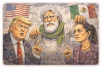 Caricatura editorial - T-MEC bajo presión