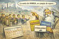 Caricatura editorial - Justicia laboral en suspenso