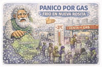 Caricatura editorial - -3°C y filas por gas