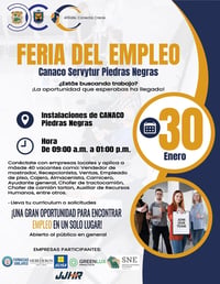 CANACO Piedras Negras realizará su primera Feria del Empleo 2026