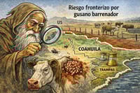 Caricatura editorial - Alerta sanitaria en el ganado