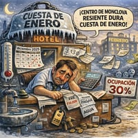 Caricatura editorial - Baja afluencia y altos gastos aprietan al sector hotelero