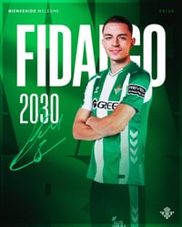 Real Betis anuncia el fichaje del mediocampista español Álvaro Fidalgo
