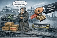 Caricatura editorial - Ajustes en automotriz golpean empleo en Coahuila