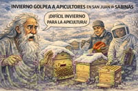 Caricatura editorial - Frío impacta a la apicultura en la Región Carbonífera