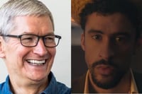 Bad Bunny domina la previa del Super Bowl y posa con Tim Cook