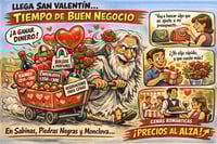 Caricatura editorial - Entre flores y cenas, suben las ventas