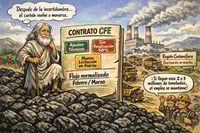 Caricatura editorial - El carbón vuelve a encender la esperanza