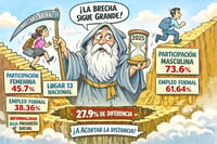 Caricatura editorial -  Cronos mide la desigualdad laboral