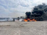 Fuego consume tarimera en Nava; no hubo lesionados