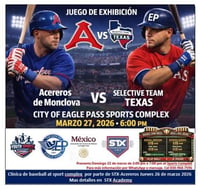 Acereros sostendrán juego de exhibición en Eagle Pass como parte de festejos comunitarios