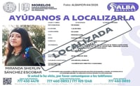 Encuentran con vida a Miranda Sherlin, estudiante desaparecida en Morelos