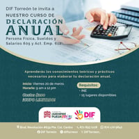 DIF Torreón ofrecerá curso de Declaración Anual para fortalecer conocimientos fiscales de la ciudadanía