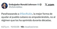 La mejor forma de ayudar al pueblo de Cuba es empoderándolo: Johnson