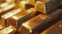 Precio del oro baja a mínimos de más de un mes
