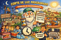 Caricatura editorial - Cronos anuncia corte de luz programado en Nueva Rosita