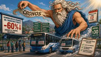 Caricatura editorial - Vacaciones vacían rutas y aprietan al transporte
