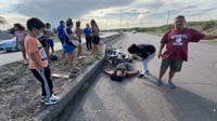 Accidente en Libramiento Norte deja lesionado en moto