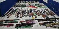 Aseguran 116 armas en Piedras Negras que eran destinadas a grupos criminales