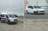 Aparatoso choque en el libramiento Carlos Salinas deja auto destrozado; familia resulta con golpes menores